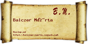 Balczer Márta névjegykártya
