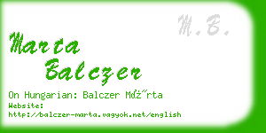 marta balczer business card